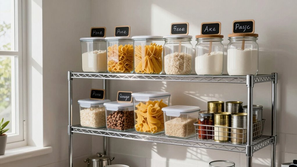 clear containers for pantry organization