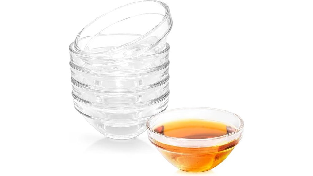 clear glass pinch bowls