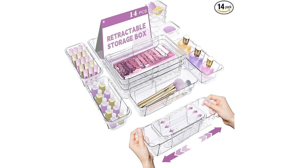 clear organizer drawer set