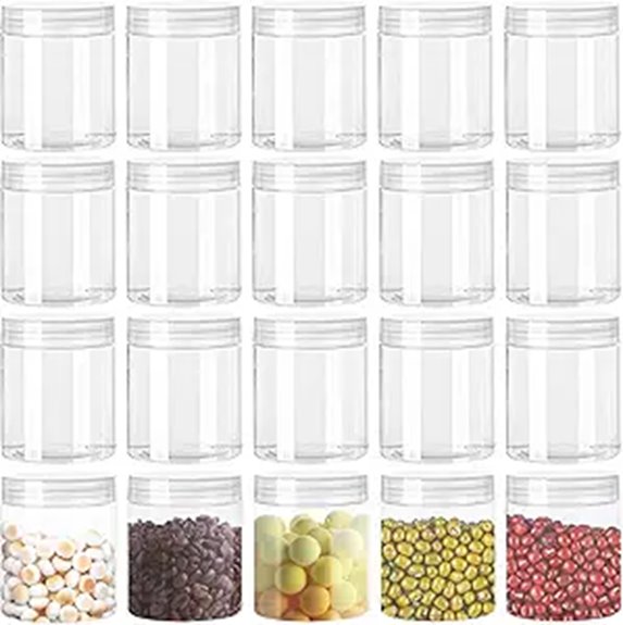 clear plastic jars set