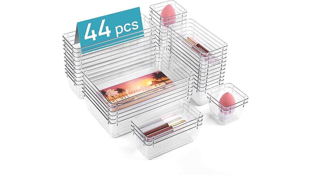 clear plastic organizer set