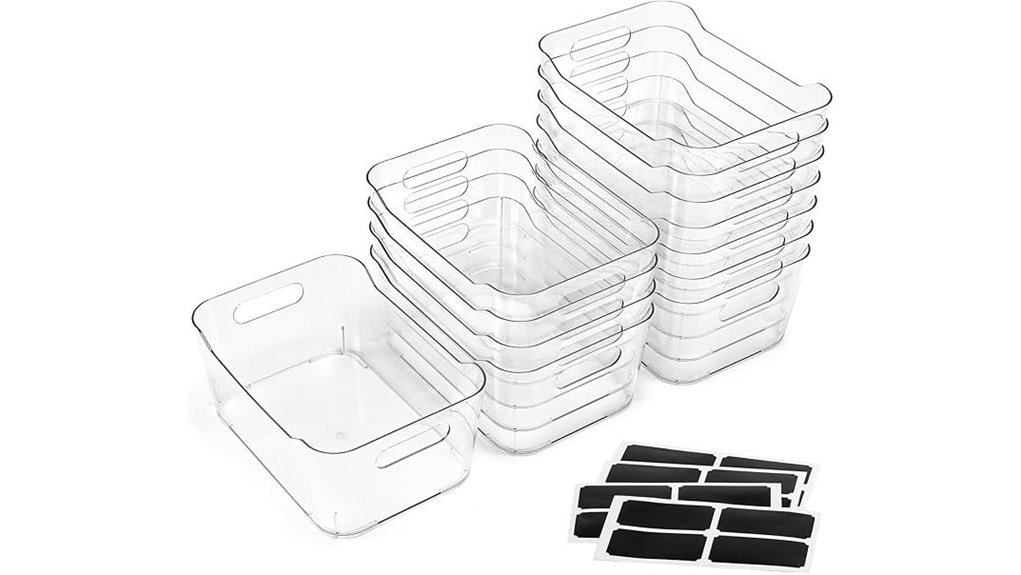 clear plastic storage bins