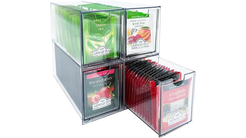 clear plastic tea organizer