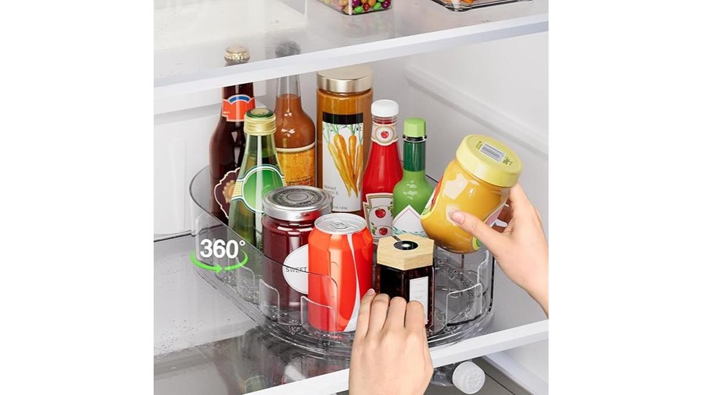 clear rotating kitchen organizer