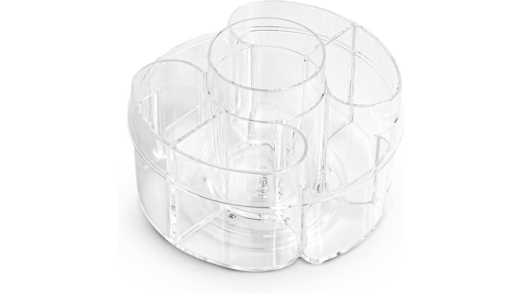 clear rotating makeup caddy