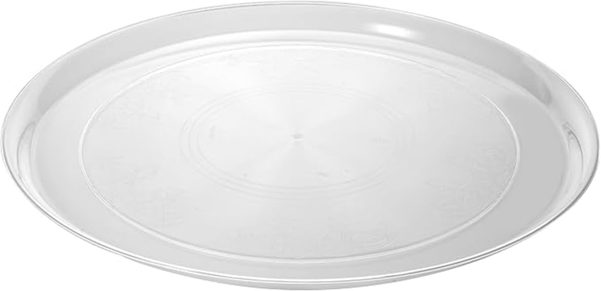 clear round serving tray