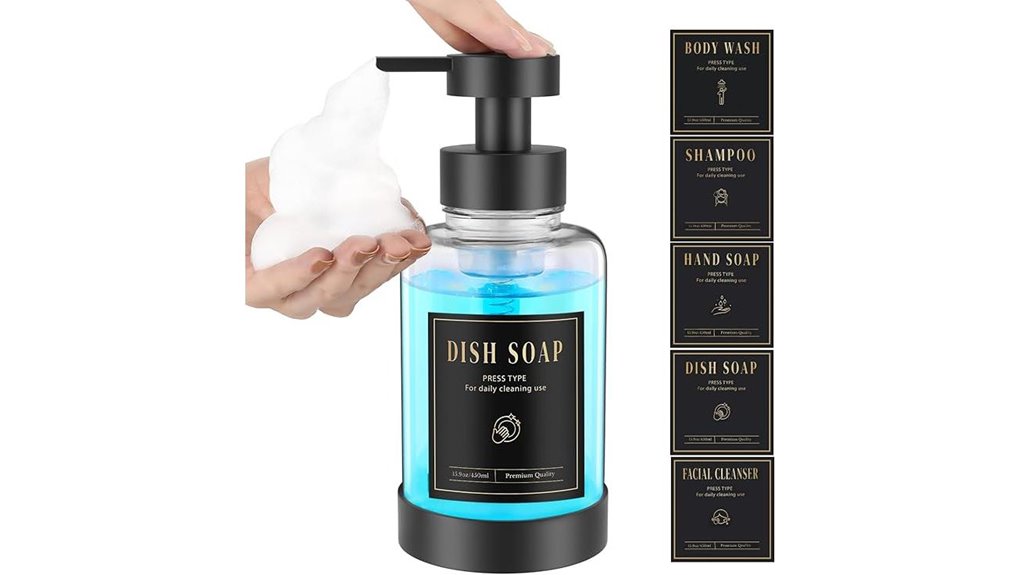 clear soap dispenser set