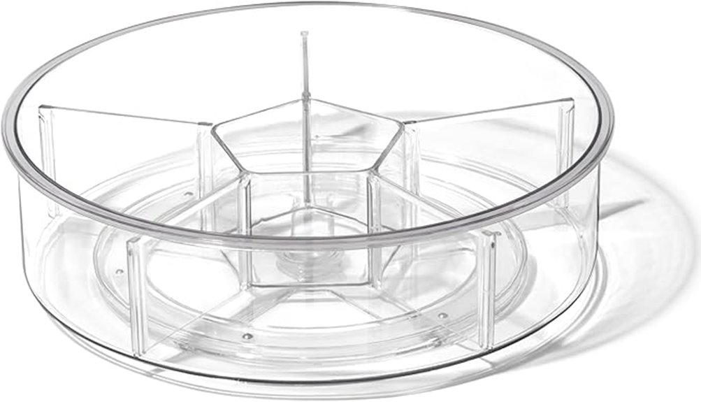 clear spinning turntable organizer