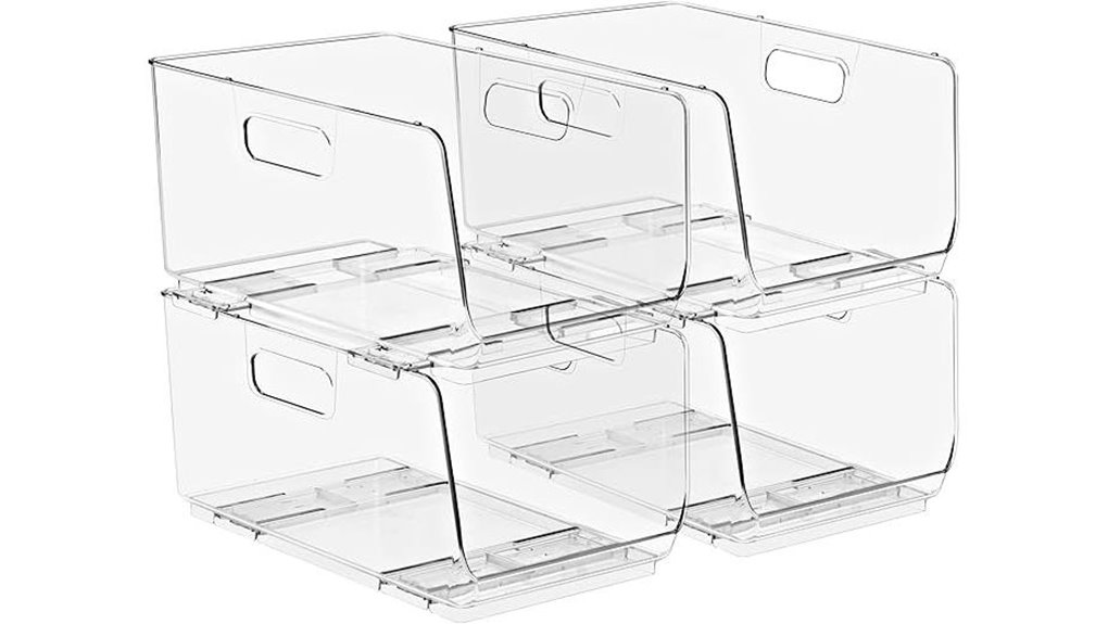clear stackable storage bins