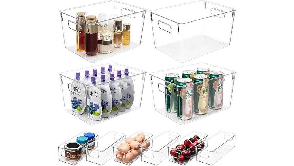 clear storage bins set