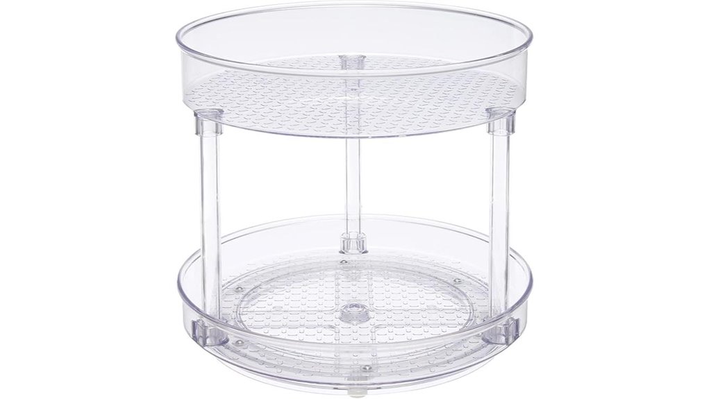 clear two tier turntable organizer