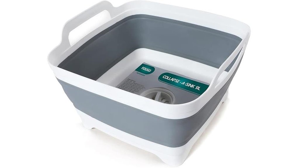collapsible basin with drain