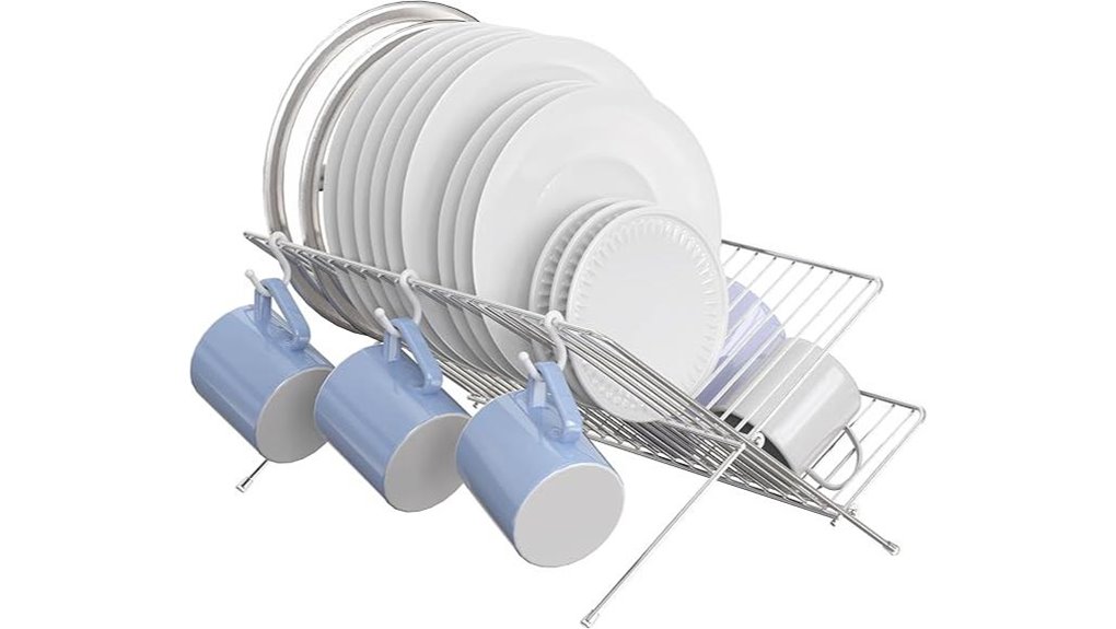 collapsible chrome dish rack