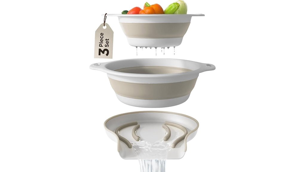 collapsible colanders with base