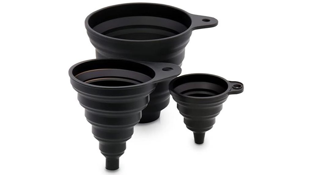 collapsible silicone kitchen funnels
