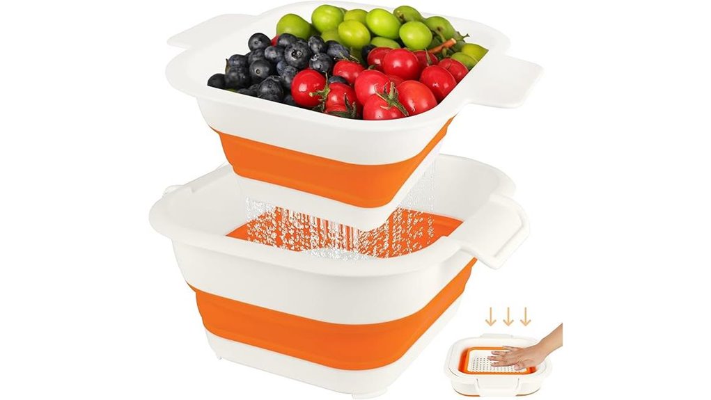 collapsible strainer colander bowl