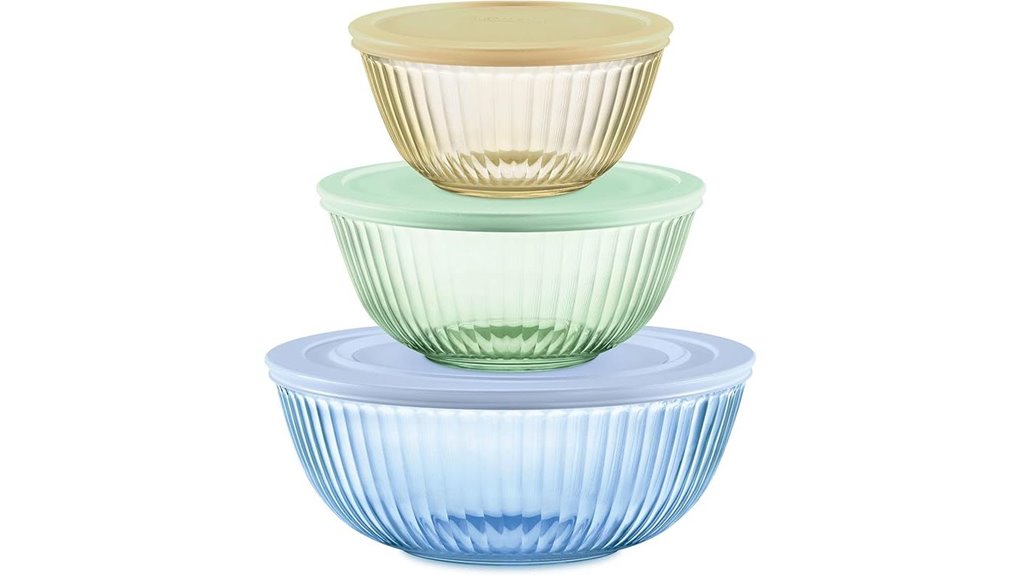 colored pyrex mixing bowls