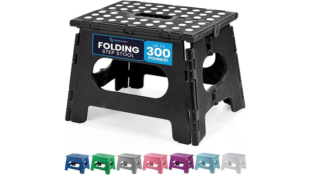 compact black folding stool