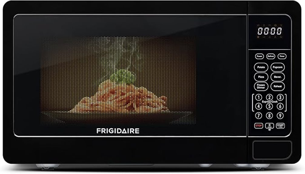 compact black microwave oven