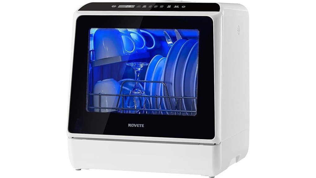compact countertop dishwasher features