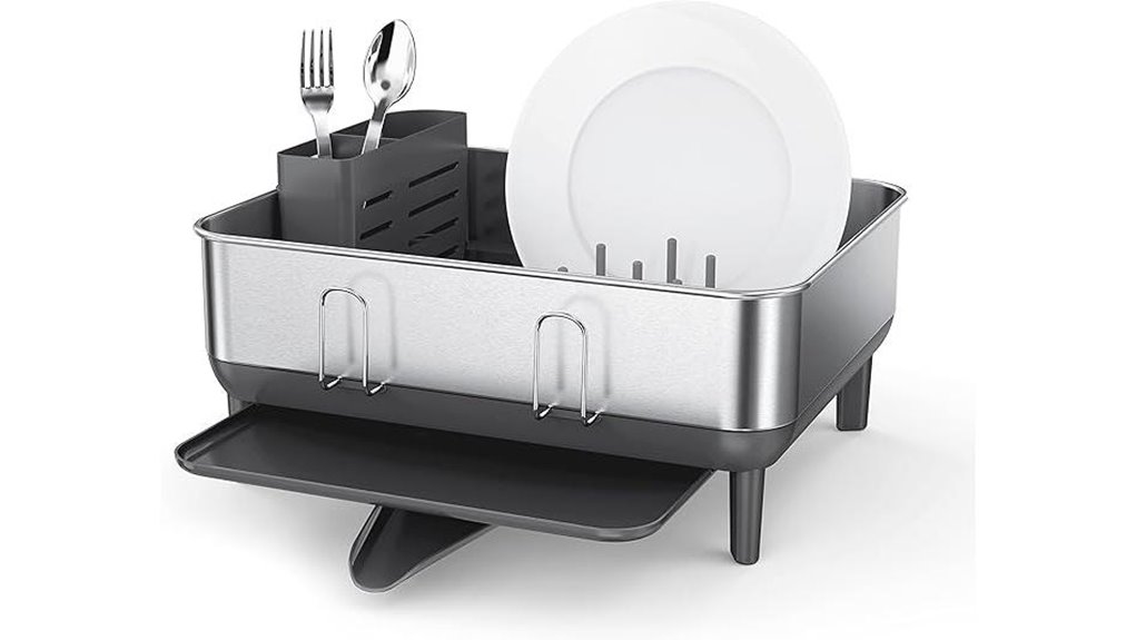 compact grey dish rack