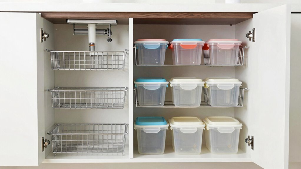 customizable under sink shelving
