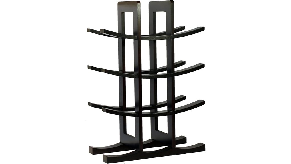 dark espresso bamboo wine rack