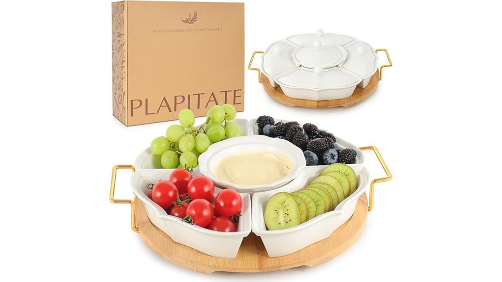 divided ceramic serving tray