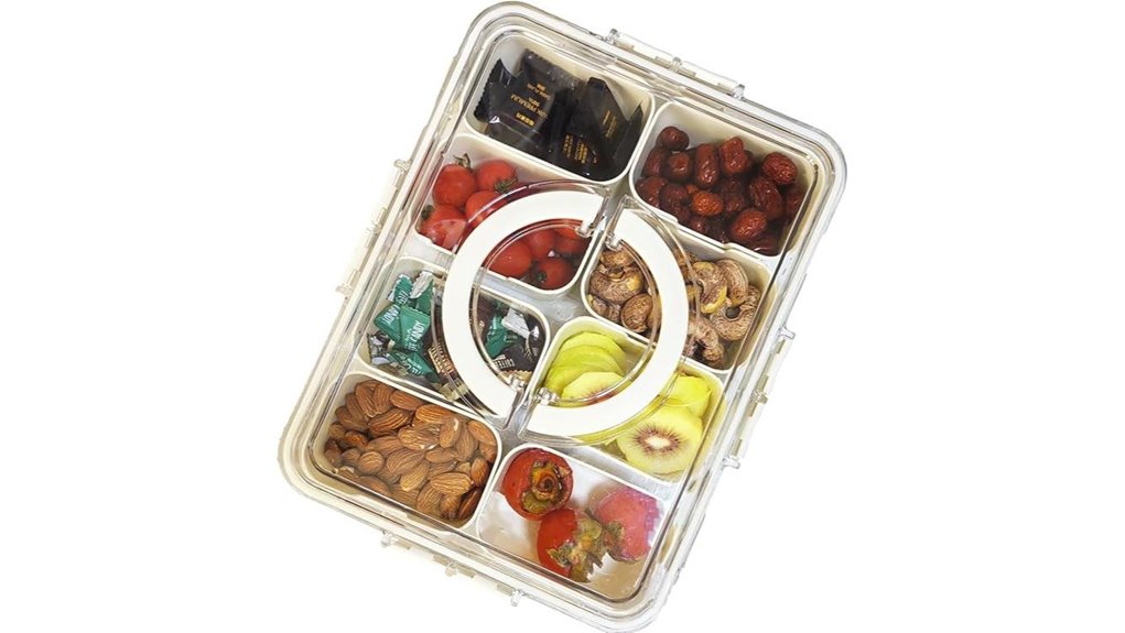 divided snack container with lid