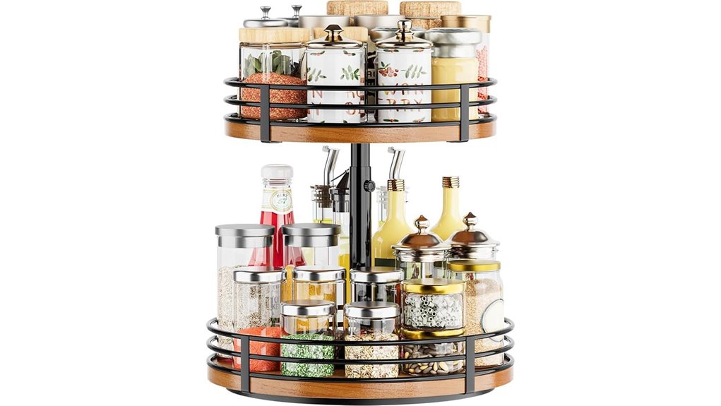 double decker wooden organizer