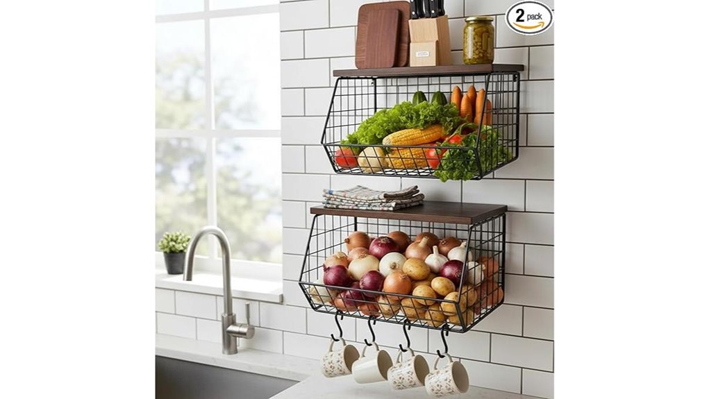 dual level hanging fruit basket