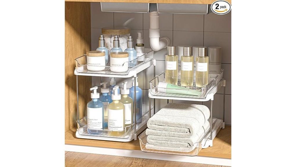 dual level storage organizers