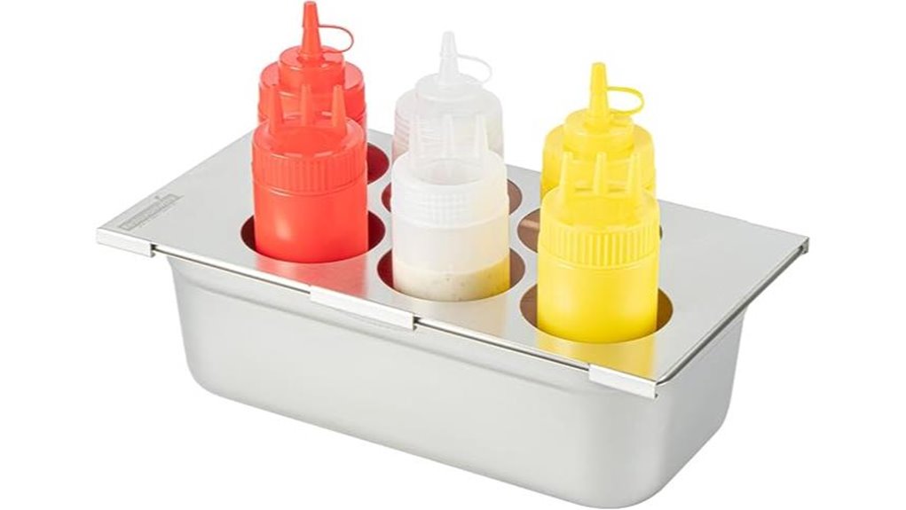 durable silver condiment organizer