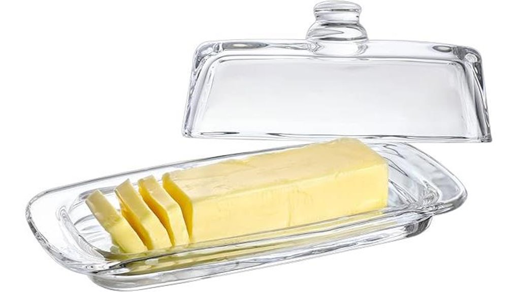 elegant glass butter container