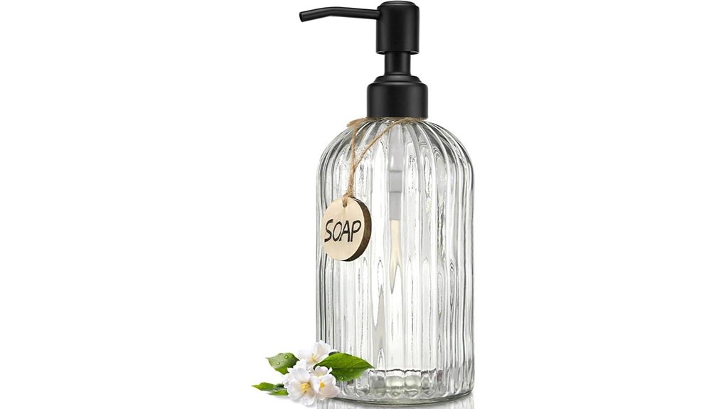 elegant glass soap dispenser
