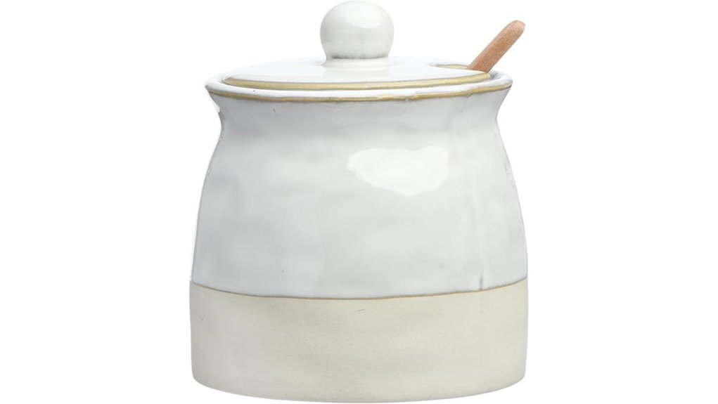 elegant white stoneware container