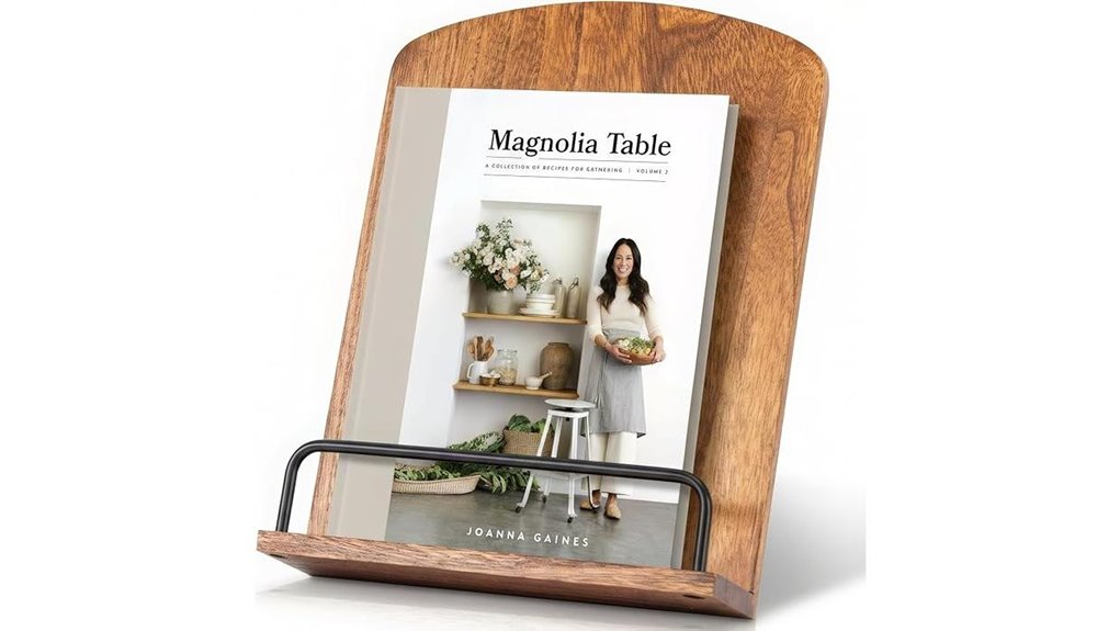 elegant wooden cookbook holder