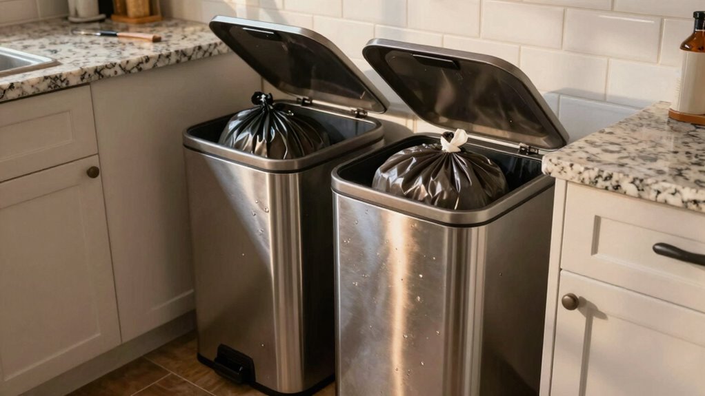 empty trash and recycling