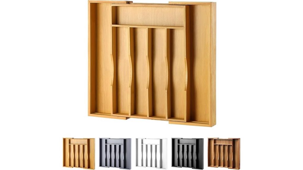 expandable bamboo drawer organizer