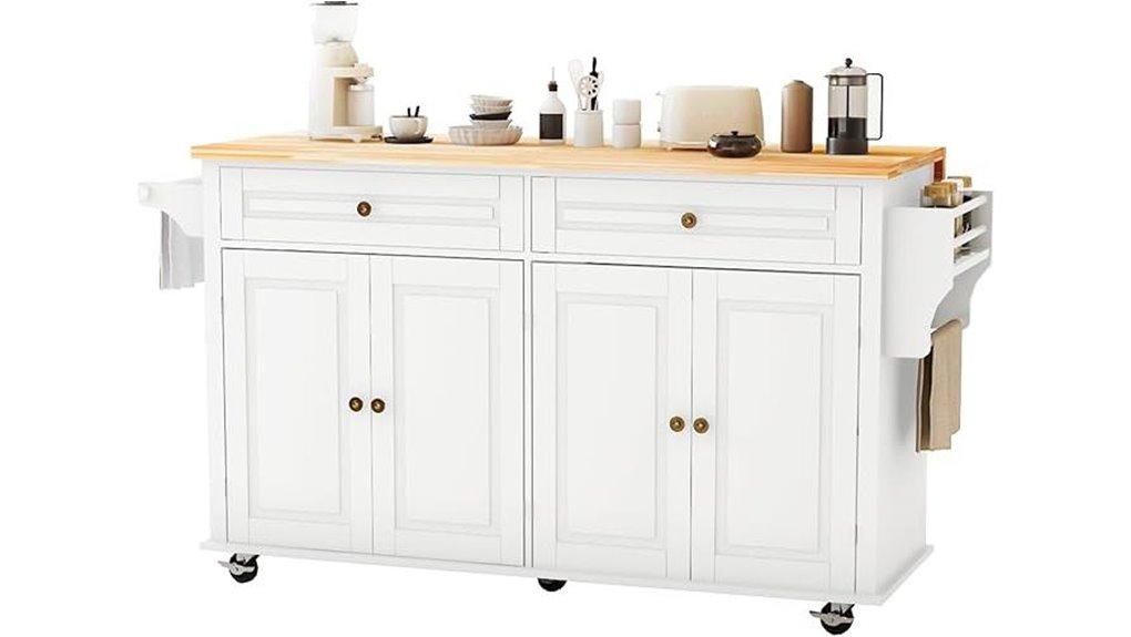 expandable kitchen island with outlet