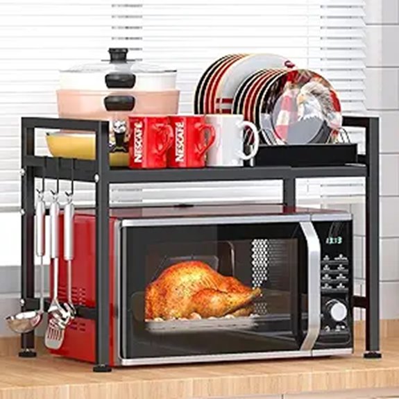 expandable kitchen microwave stand