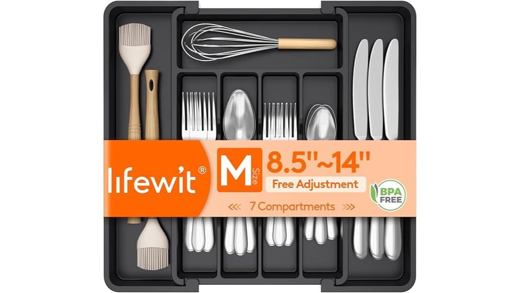 expandable silverware organizer tray