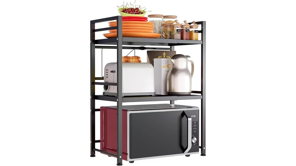 expandable tiered microwave shelf