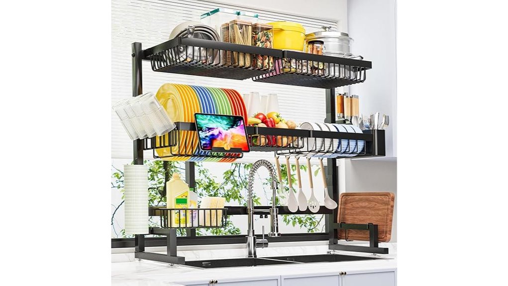 expandable two tier dish rack