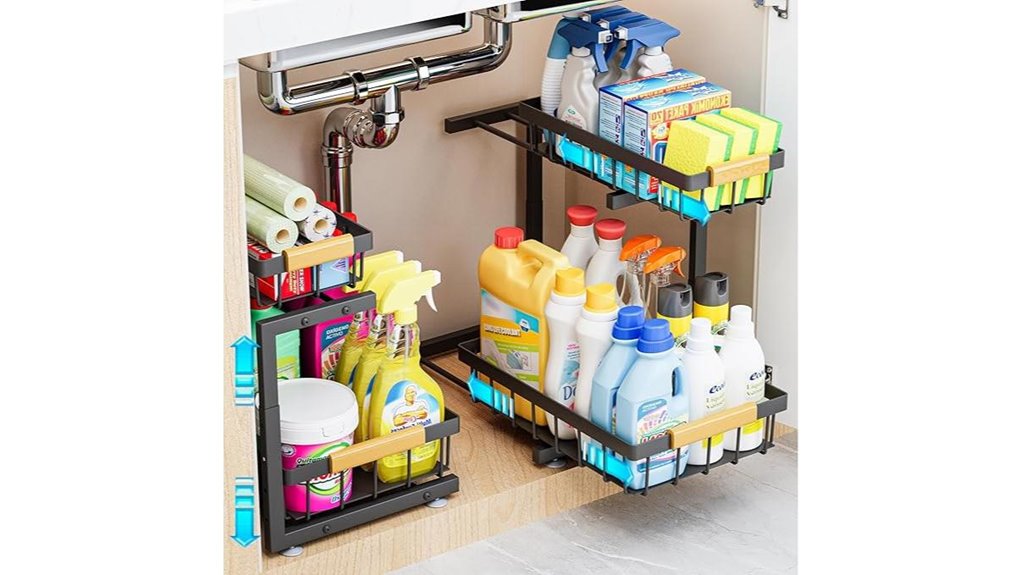 expandable under sink organizer