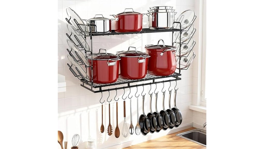 expandable wall mounted pot rack