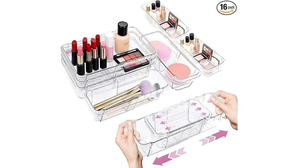 extendable clear drawer organizer