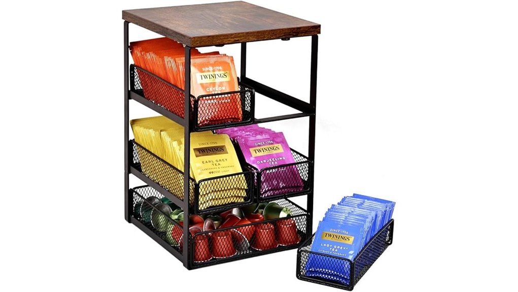 five drawer tea organizer