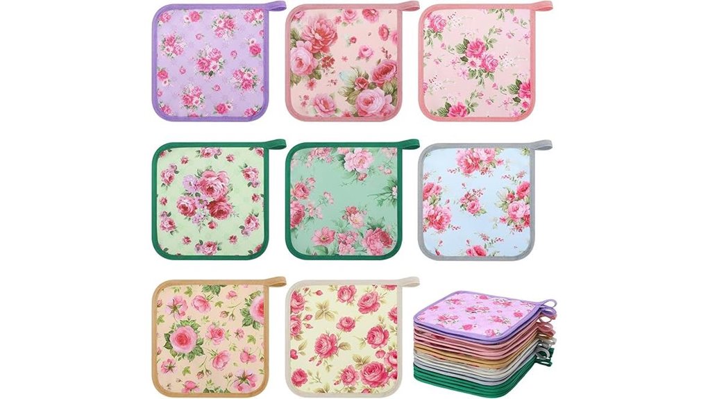 floral kitchen pot holders