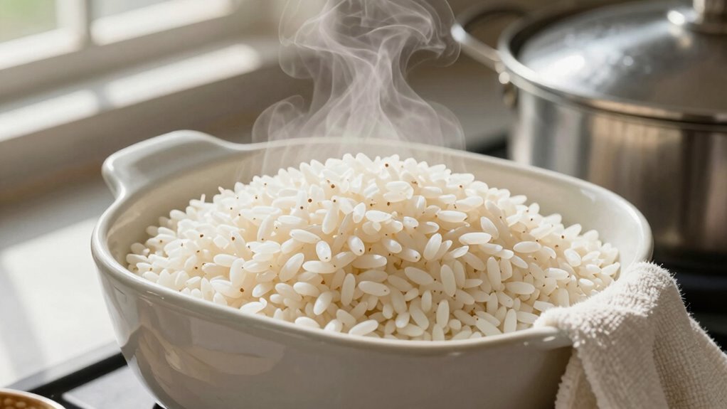 fluff rice for lightness